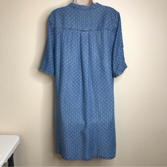 NWT Philosophy Blue Chambray Denim Tencel Lace Up Dress Tunic Women Size Large - Picture 6 of 13